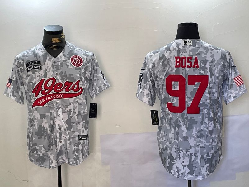 Men San Francisco 49ers #97 Bosa Nike Arctic Camo 2024 Salute to Service Limited NFL Jersey style 2->san francisco 49ers->NFL Jersey